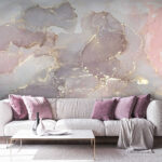 Fotobehang Abstracte pastel wervelende patronen mengen