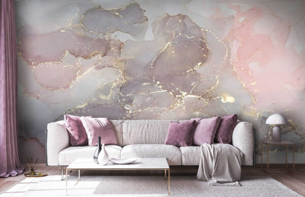 Abstracte pastel wervelende patronen mengen Fotobehang Abstracte pastel wervelende patronen mengen