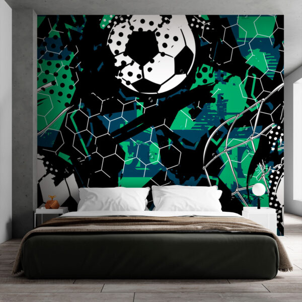 Abstract voetbalpatroon met zeshoeken Fotobehang Abstract voetbalpatroon met zeshoeken
