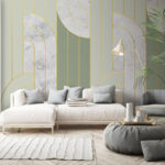 Fotobehang Elegant patroon met rustgevende kleuren.
