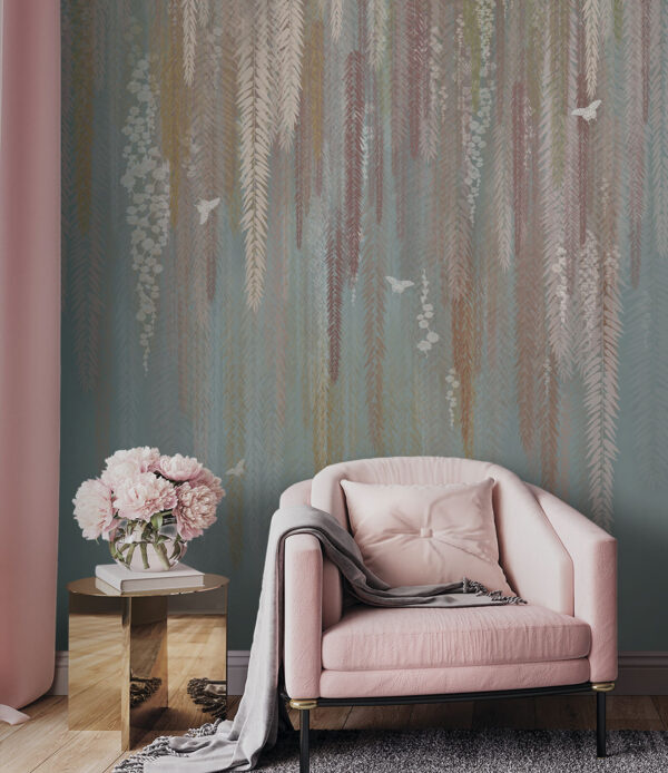 Elegant bloementapijt met zachte kleuren Fotobehang Elegant bloementapijt met zachte kleuren
