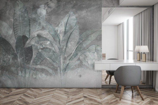 Fotobehang Gedempte bladeren op gestructureerde achtergrond (Artikelnummer: u73884) Fotobehang Fotobehang Gedempte bladeren op gestructureerde achtergrond (Artikelnummer: u73884)