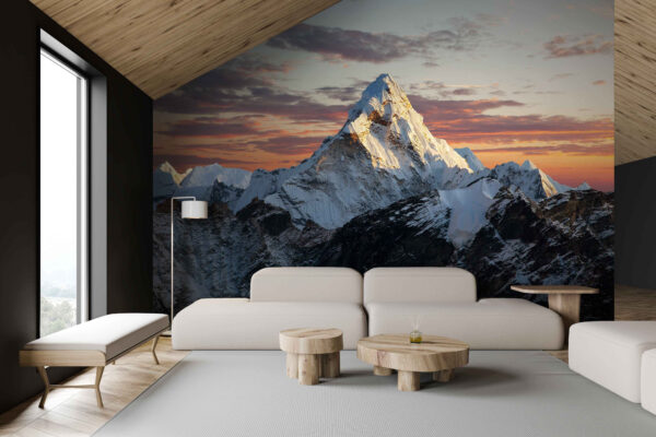 Berg met sneeuw op de top Fotobehang Berg met sneeuw op de top