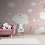 Fotobehang Balletdieren dansen op wolken