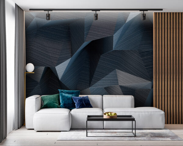 Fotobehang Geometrisch patroon met donkere schaduwen