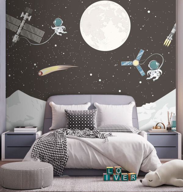 Volle maan aan de hemel Fotobehang Volle maan aan de hemel