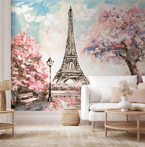 Fotobehang Parijse romantiek onder kersenbloesems (Artikelnummer: u74631) Fotobehang Fotobehang Parijse romantiek onder kersenbloesems (Artikelnummer: u74631)