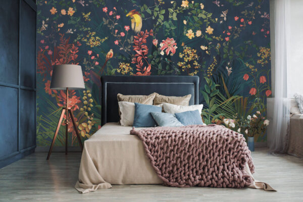 Fotobehang Bloemenparadijs met levendige vogels (Artikelnummer: u74744) Fotobehang Fotobehang Bloemenparadijs met levendige vogels (Artikelnummer: u74744)