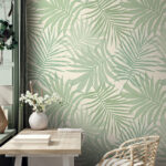 Fotobehang Groen tropisch bladpatroon