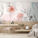 Fotobehang Tekening van een bloem