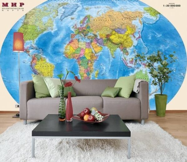 Kaart van de wereld Fotobehang Kaart van de wereld