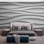 Fotobehang Golvend wit abstract textuurontwerp.