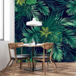 Fotobehang Patroon van groene bladeren