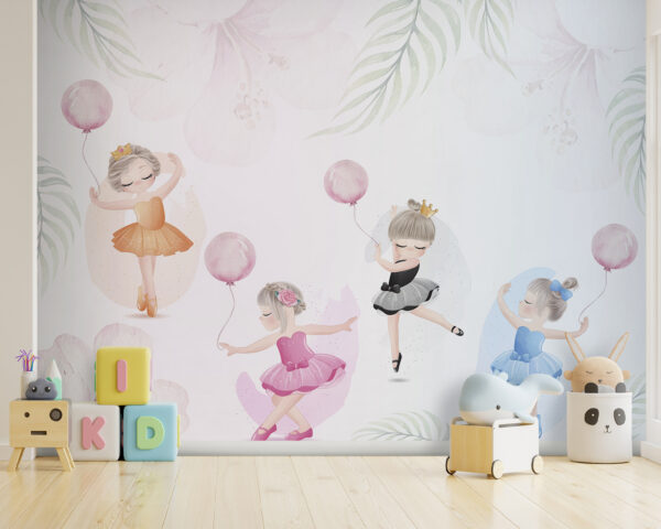 Spotprent van een ballerina Fotobehang Spotprent van een ballerina