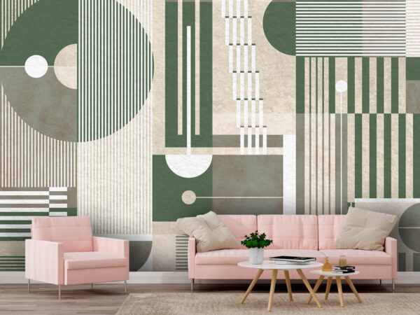 Patroon van geometrische vormen en lijnen Fotobehang Patroon van geometrische vormen en lijnen