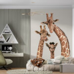 Fotobehang Groep giraffen met hun hoofden bij elkaar