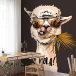 Fotobehang Chille alpacagroet met zonnebril!