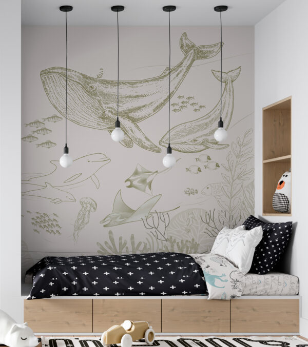 Tekening van een pijlstaartrog Fotobehang Tekening van een pijlstaartrog