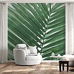 Fotobehang Levendig groen palmbladerenpatroon.