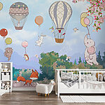 Fotobehang Luchtballon in de lucht