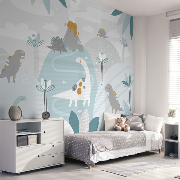 Blauwe en witte achtergrond met witte stippen Fotobehang Blauwe en witte achtergrond met witte stippen