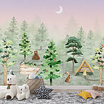 Fotobehang Vogel op een houten bord