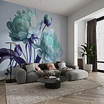 Fotobehang Delicate bloesems met pasteltinten.