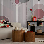 Fotobehang Abstract cirkels en lijnen ontwerp