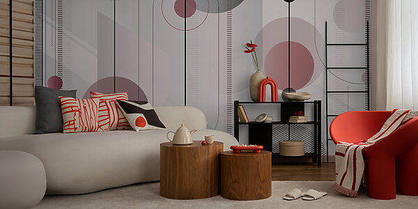 Fotobehang Abstract cirkels en lijnen ontwerp