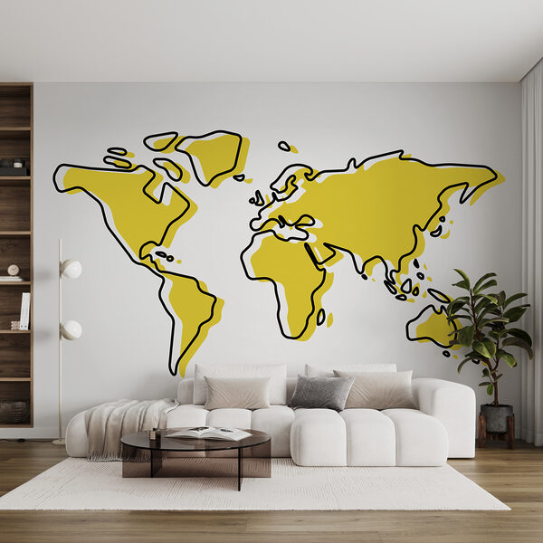 Kaart van de wereld Fotobehang Kaart van de wereld