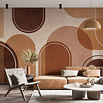 Fotobehang Geometrische vormen in aardetinten