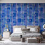 Fotobehang Blauw en wit gestreept patroon