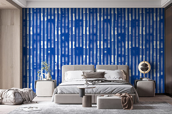 Fotobehang Fotobehang Blauw en wit gestreept patroon (Artikelnummer: u99084)