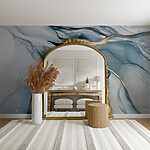 Fotobehang Marmerpatroon met metallic accenten