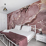 Fotobehang Abstract roze en bruin marmerpatroon.