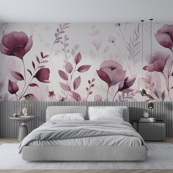 Delicate bloemen met zachtroze tinten Fotobehang Delicate bloemen met zachtroze tinten