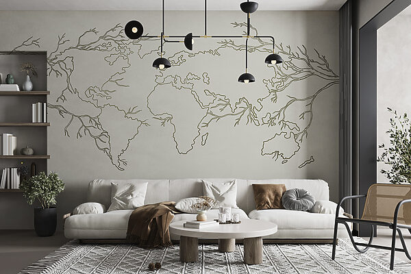Kaart van de wereld Fotobehang Kaart van de wereld
