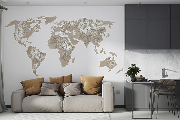 Kaart van de wereld Fotobehang Kaart van de wereld