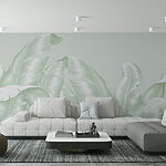 Fotobehang Elegant patroonontwerp van groene bladeren
