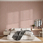 Fotobehang Abstract boogpatroon in beige.