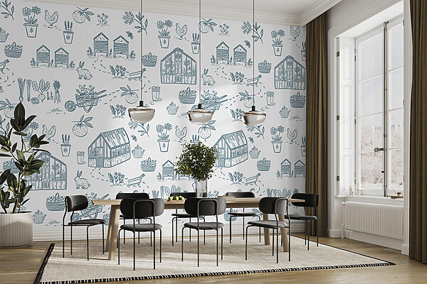 Fotobehang Tekening van een huis