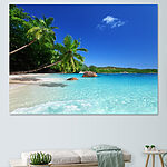 Canvas Schilderijen Paradijselijk strand met turquoise water