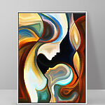 Canvas Schilderijen Abstracte profielen in levendige kleuren.