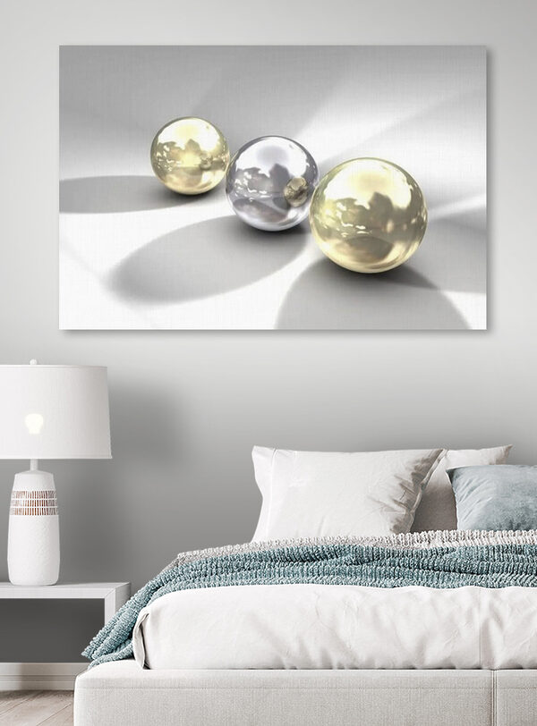 Glimmende metalen bollen, lichtreflecterend Canvas Schilderijen Glimmende metalen bollen, lichtreflecterend