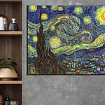 Canvas Schilderijen Schilderij van een sterrennacht