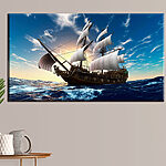 Canvas Schilderijen Zeilschip op open oceaan.