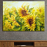 Canvas Schilderijen Schilderij van zonnebloemen