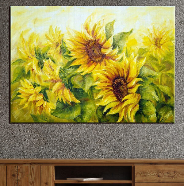 Schilderij van zonnebloemen Canvas Schilderijen Schilderij van zonnebloemen