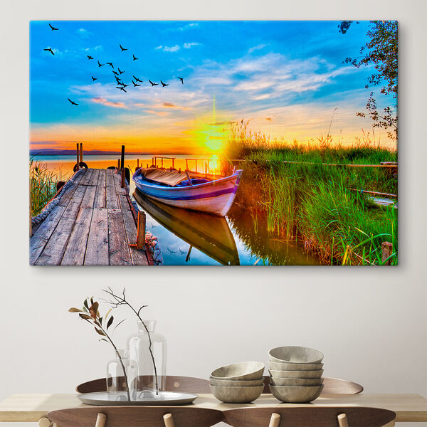 Boot op het water Canvas Schilderijen Boot op het water