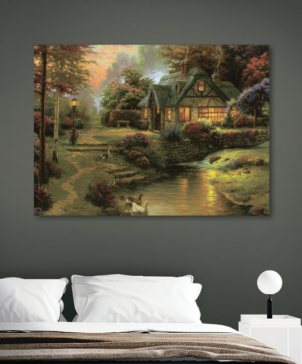 Wazig beeld van een schoorsteen Canvas Schilderijen Wazig beeld van een schoorsteen